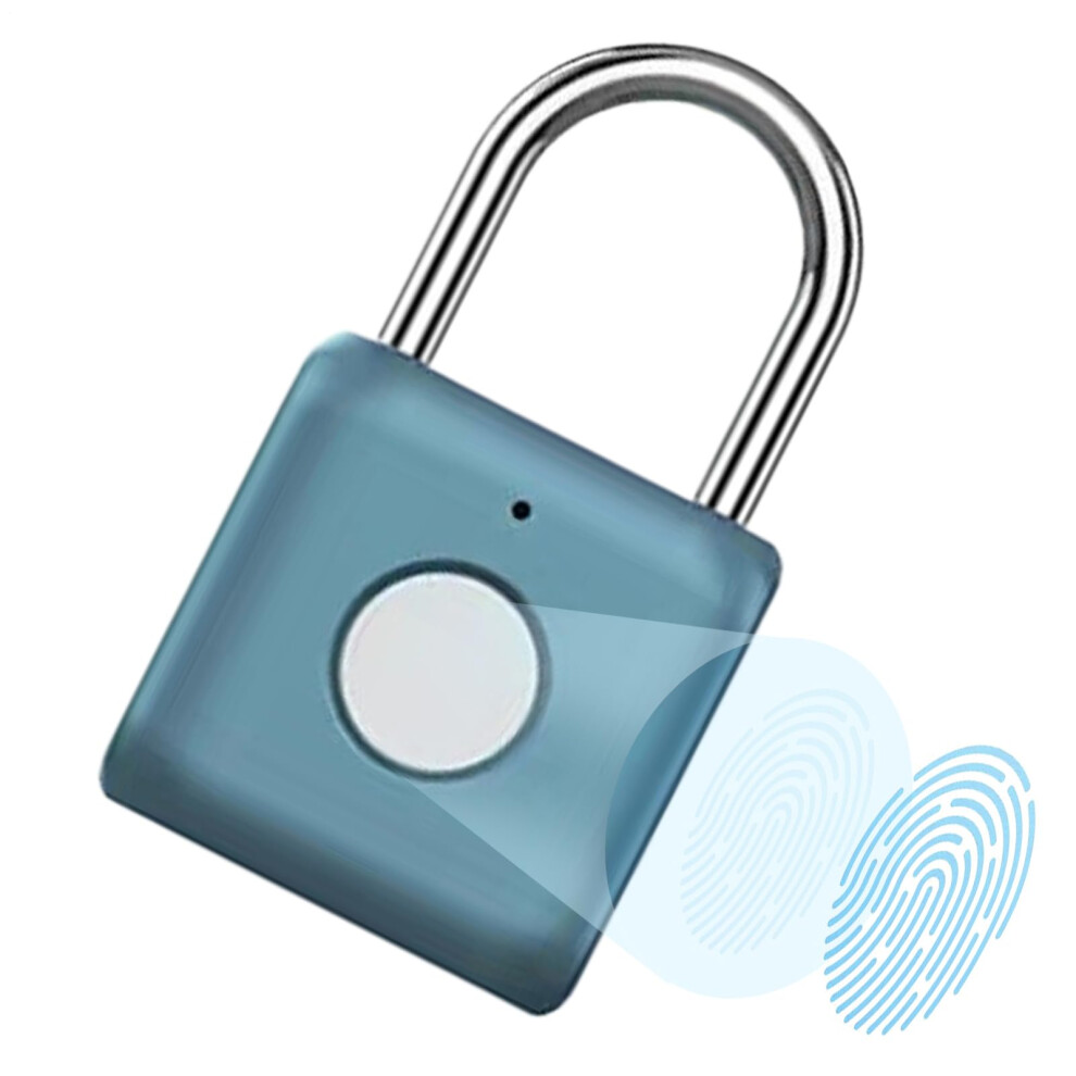 Fingerprint Smart Padlock Biometric Thumbprint Lock Keyless Biometric Access Blue For Travel Office Home And Student Use 9323874550428