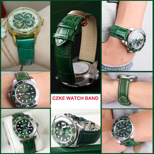 18mm, 20mm, 22mm, bamboo pattern, soft cowhide leather, butterfly buckle Ref: 4908 1