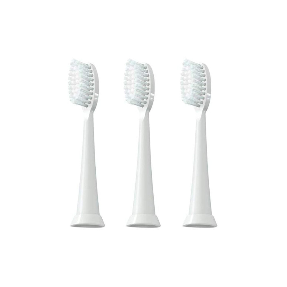 White Electric Toothbrush Heads For Oral Health, Hygienically Sealed Ultraviolet-C Sanitized Replacements, 3 Plaque Removal Heads,
