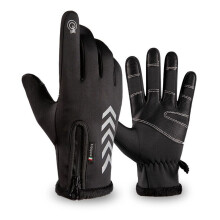 Gants de cyclisme antidérapants compatibles avec les écrans tactiles, gants d'hiver imperméables, chauds et coupe-vent pour hommes et femmes,