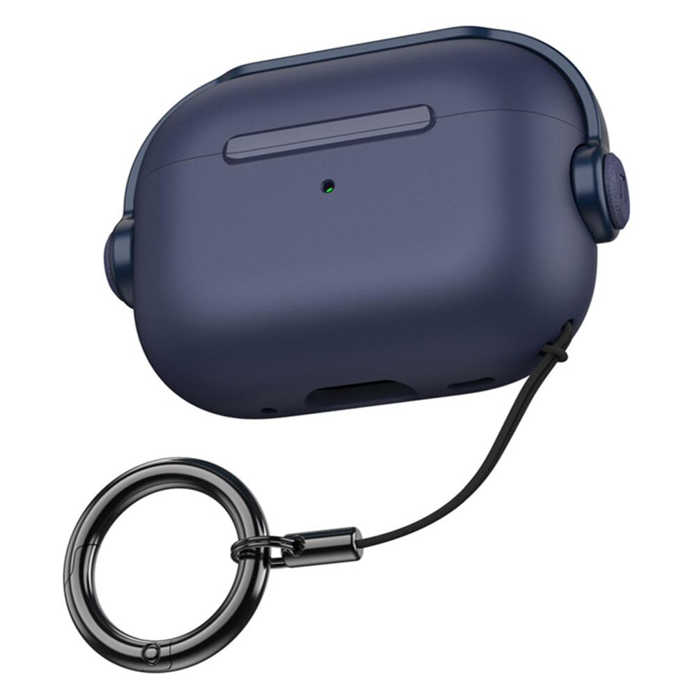 Case For Wireless Earbuds 4 Silicone Protective Cover Shockproof With Carabiner Blue 9119770307279