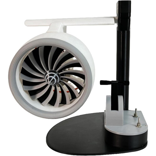 USB Table Fan With Plane Engine Pattern And Humidifier Function Portable Turbojet Aviation Enthusiasts Gift Red Light 2