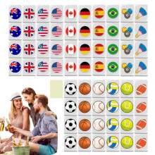 Reusable National Flag Mahjong Game Set, Compact Family Party Games