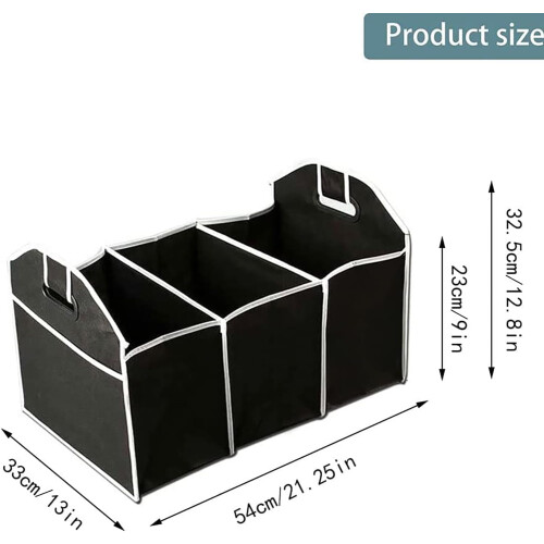Car Trunk Organizer Foldable Large Capacity Tools Box Black 2