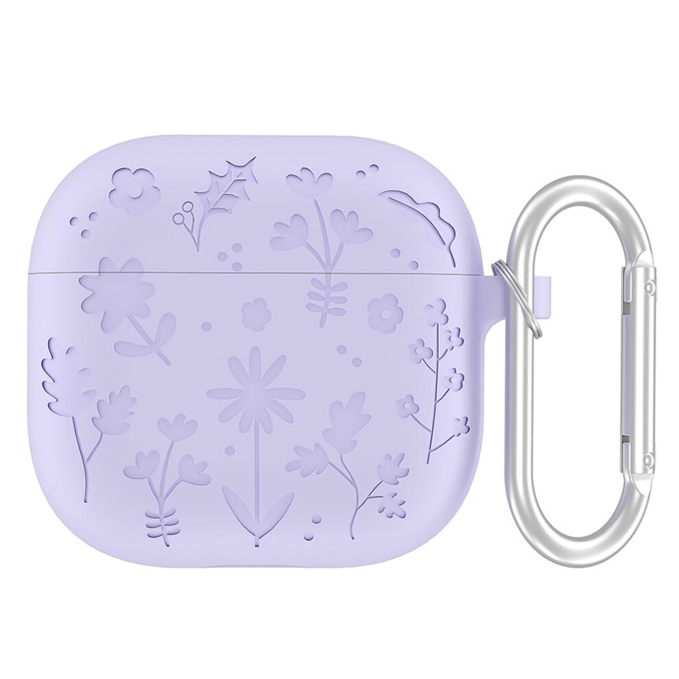 Earphones Case For Airpods 4 (2024) Protective Silicone Carabiner Case For Compatible With Airpods 4 Shockproof Lila 9001264467029