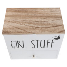 White Wooden Tampon Storage Box Bathroom Organizer with Moistureproof