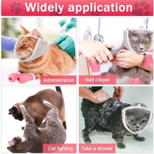 Cat Claw Covers, AntiScratch Adjustable Cat Foot Cover, Pink, 4 Pack 2