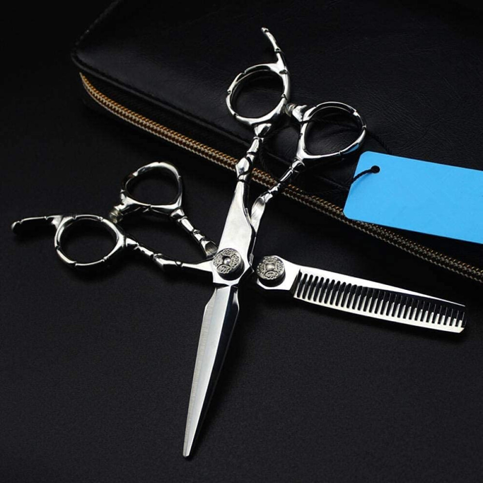Professional 440C 6inch strip hair scissors for cutting barberstyle makeup haircuts, thinning shears, hairdressing scissors