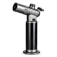 Butane Blowtorch Lighter Windproof Multifunctional Dual/Single Flame OneButton Conversion Temp Black