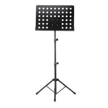 Music Stand Shelf, Portable, Foldable Music Stand for Guitar, Drum, Violin, Single Foot Brake Black