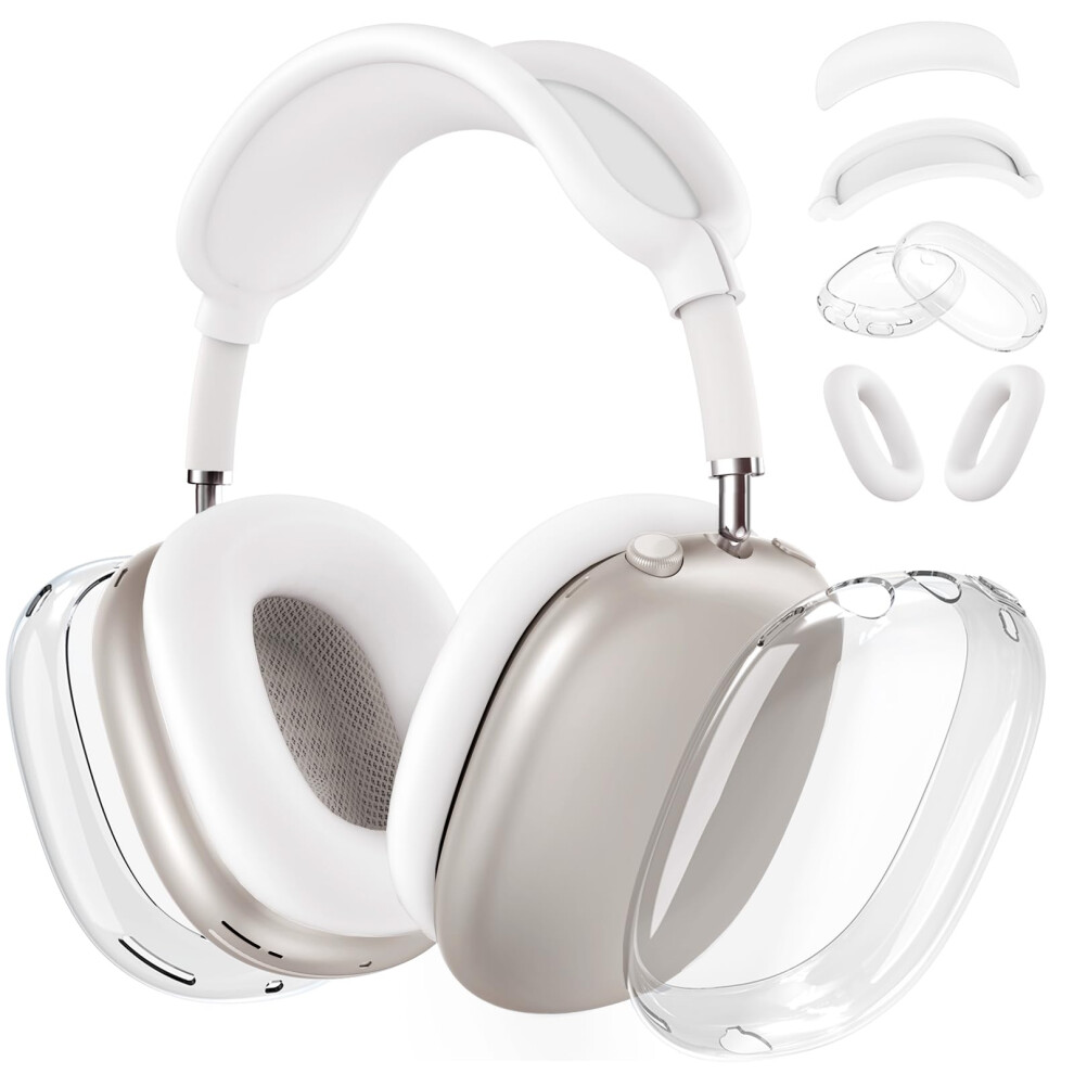 Silicone Case For Airpods Max Clear Soft Tpu Ear Cups Headband Cover Transparent Accessories Whitet 9339159784068