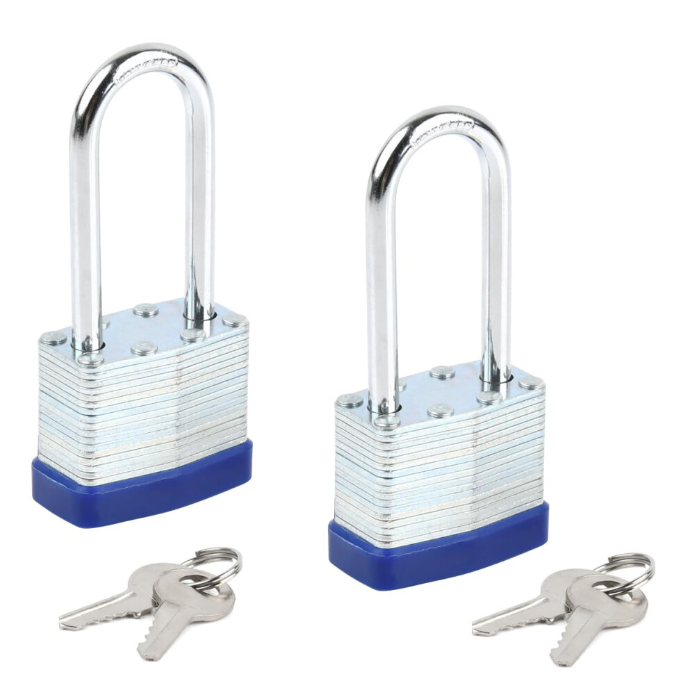 Padlock 2Pack Heavy Duty Keyed Alike Long Shackle Outdoor Weatherproof Padlocks With Keys For Gym Locker School 4 Keys 9119770309204