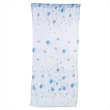 Polyester Sheer Curtain With Leaf Print, Green Semi Blackout Window Drape Stylish Touch Friendly Fabric Room Divider For Bedroom Bathroom Windows