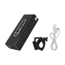 Superstark LED-cykellampa Vattentät USB-uppladdningsbar cykellampa fram och bak med justerbar ljuskägla för nattcykling och bergsvandring