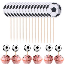 Fussball Cupcake Topper Fussball Muffin Deko, 24 piezas Fußball Kuchen Toppers Fußball Deko Torte Fussball Muffin Deko Tortenaufleger Fussball