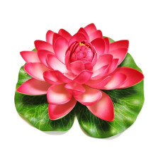 Floating Pond Flowers 1Pcs 7.09 Inch Red Foam Realistic Floating Water Lilies For Ponds Fountains Garden Decor