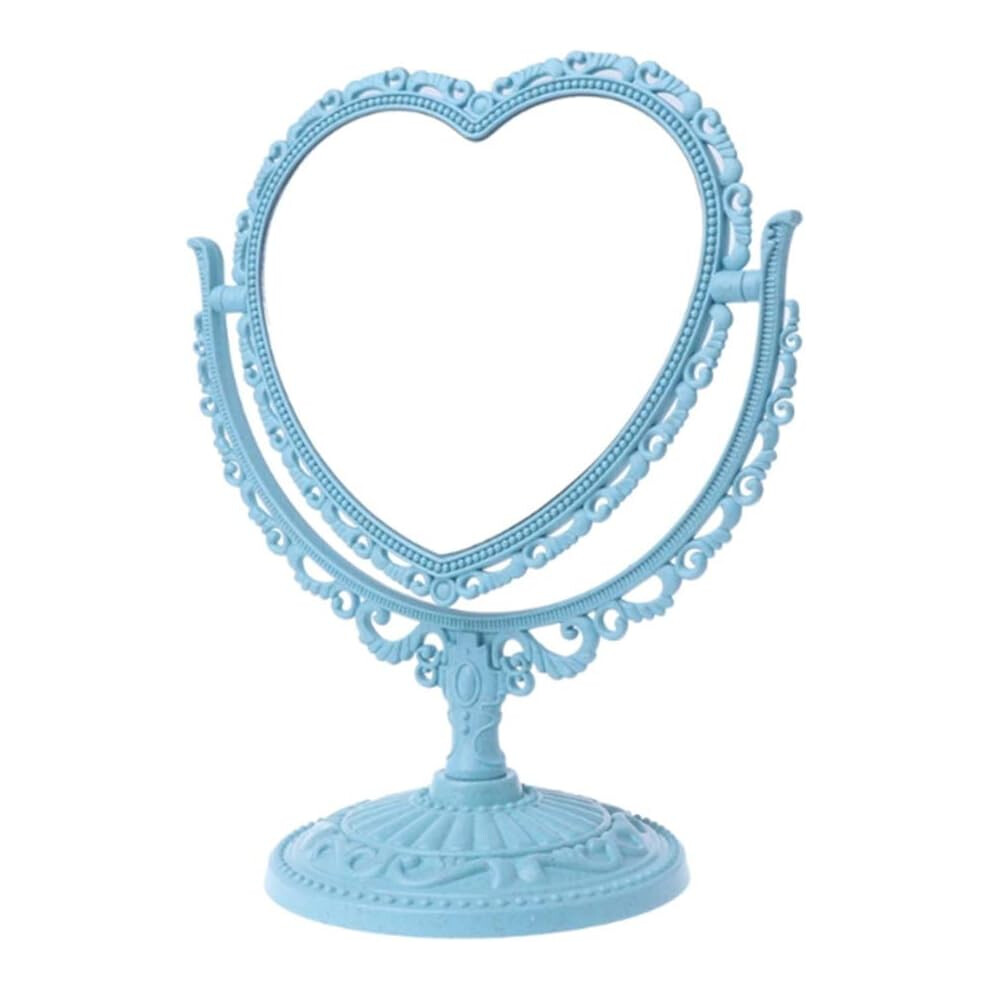 Rotatable Portable Travel Mirror For Princess Mirror Bedroom, Heart Shaped Mirror With 360 Degrees Adjustable Feature And Double Sided HD Magnifying D