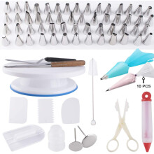 Spritztüllen-Set aus Edelstahl für Tortendekoration, wiederverwendbare Spritztüllen mit multifunktionalem Drehmechanismus zum Backen und für