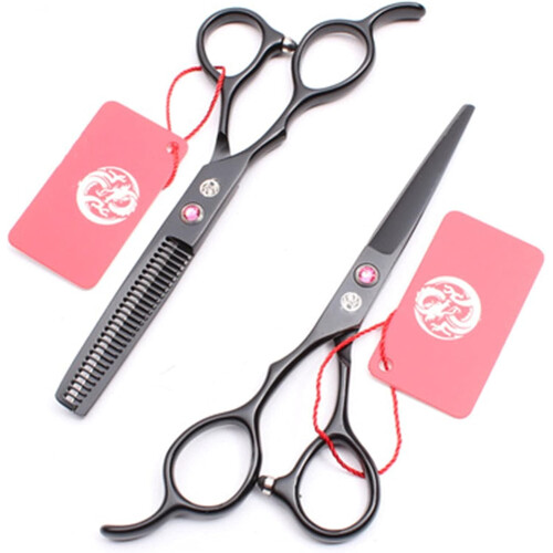 Lefthanded hairdressing scissors, professional 6.0 inches, white 2