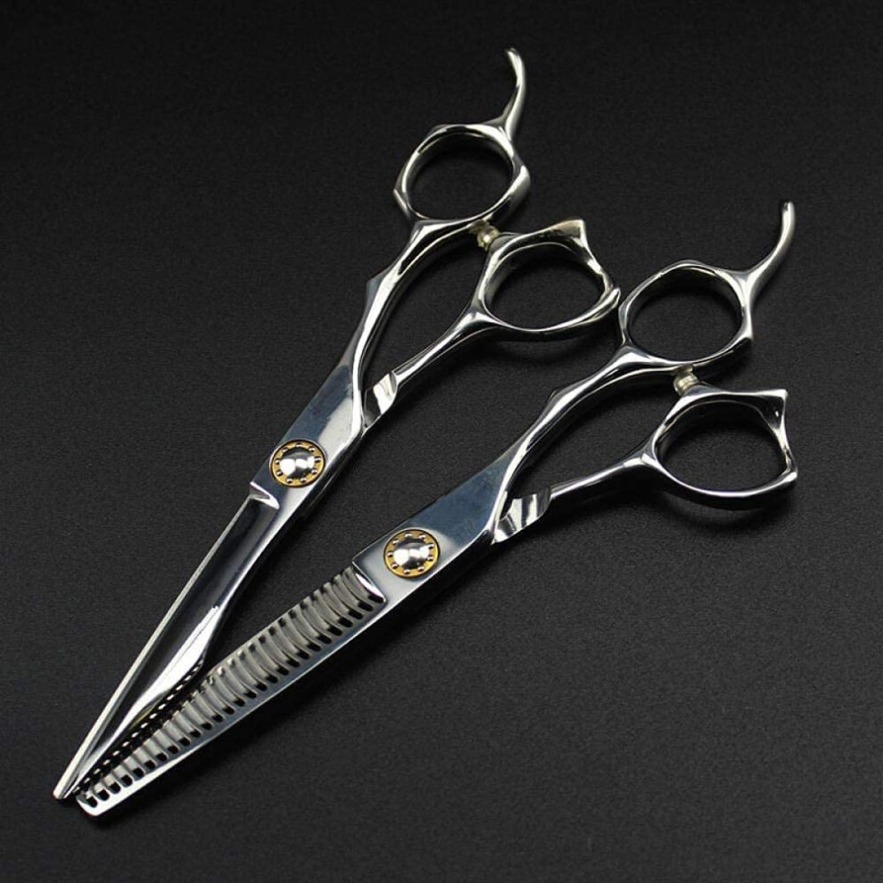 Hairdressing scissors, professional 6inch cutting scissors for hair salons, curved thinning scissors. Ref: 4737
