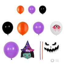 Halloween Theme Balloon Kit, Latex Balloons Compatible with DIY Wall Decor, Perfect Backdrop for Spooky Parties