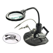 Soldering Station Glass Iron Holder Desktop Magnifier Clip PCB Welding Auxiliary Clip LED Light Clamp