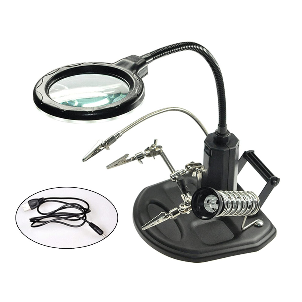 Soldering Station Glass Iron Holder Desktop Magnifier Clip Pcb Welding Auxiliary Clip Led Light Clamp 9119770308252