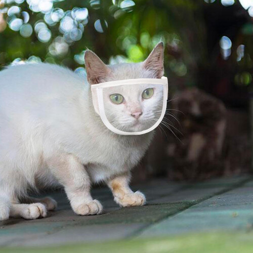 '猫咪剪指甲用透气透明面罩,猫护理配件,猫咪洗澡用品,防抓挠幼猫口鼻保护罩' 1
