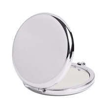 Double Sided Portable Mirror For Women, Gold Travel Makeup Compact Mirrors, 1X & 2X Magnifying Effect, Easy To Carry, Comfortable Hand Feeling, Re