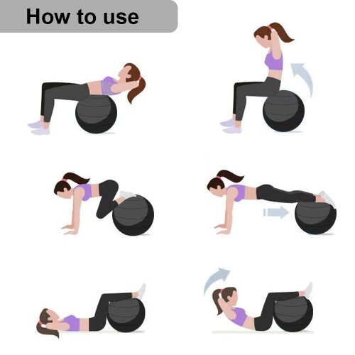 Μπάλα σταθερότητας Fitness Essential, ευέλικτη χρήση σε γιόγκα, πιλάτες και άλλα, 2