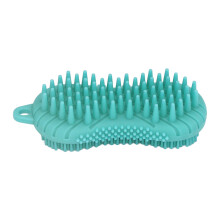 Escova de silicone higiênica não porosa, design de dupla face para cuidados completos com animais de estimação, cabo ergonômico para sessões de