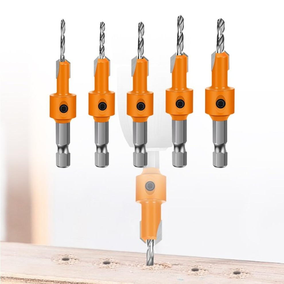 Countersink Drill Bit Set, Hex Shank, 5 Sizes, For Woodworking Applications 9119770311894