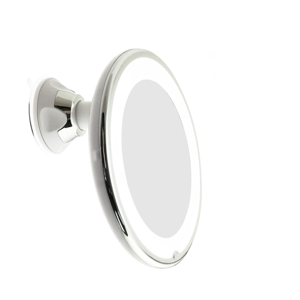 Battery Operated Travel Mirror, 10X Distortion-Free Magnification With Fully Adjustable Flexible Gooseneck, Portable Cordless Design For Home And Trav