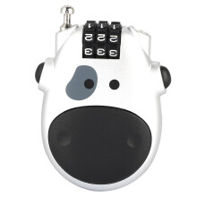 3 Digit Code Combination Pram Lock Password Security Pushchair Stroller ABS Material Cow Shape Design Compact Mini Size Silver