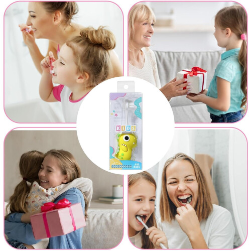 Children's toothbrush with soft bristles, safe, fun yellow 1pack 2