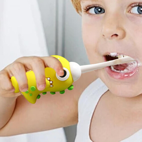 Children's toothbrush with soft bristles, safe, fun yellow 1pack 1