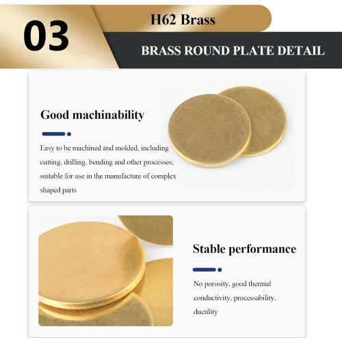 Solid Brass Disc 4 Pcs 0.5 Mm Thick Diameter 1030 Mm For Crafts And DIY Models Diameter 15 Mm 2