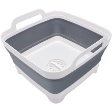 Vielseitiges, multifunktionales, zusammenklappbares Waschbecken aus robustem Material mit benutzerfreundlichem Design, integriertem Stöpsel und