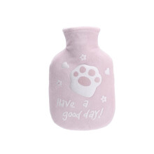 Cat Paw Pattern Winter Hot Water Bottle Bag Hand Warmer Warm Abdominal Pain Relief (E)