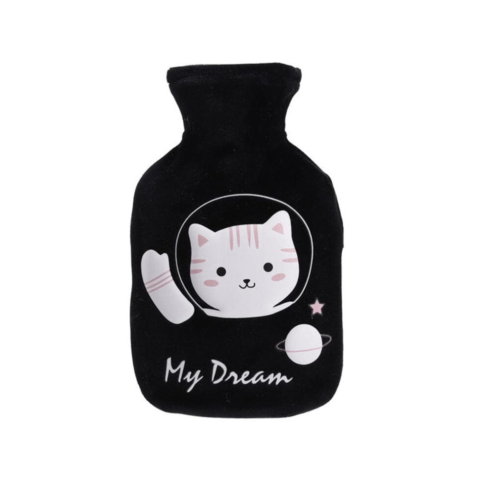 Hot Water Bottle Bag Hand Warmer Cat Pattern Winter Warm Abdominal Pain Relief (F)