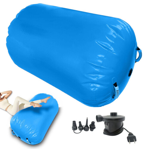 Air Roller Gymnastics Barrel Inflatable Back Handspring Trainer Tumbling Mat With Pump