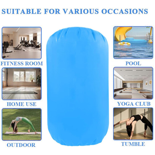 Air Roller Gymnastics Barrel Inflatable Back Handspring Trainer Tumbling Mat With Pump 2