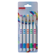 Bamboo Charcoal Toothbrushes Ultra Soft Bristles, Pack of 5, Multiple Colors