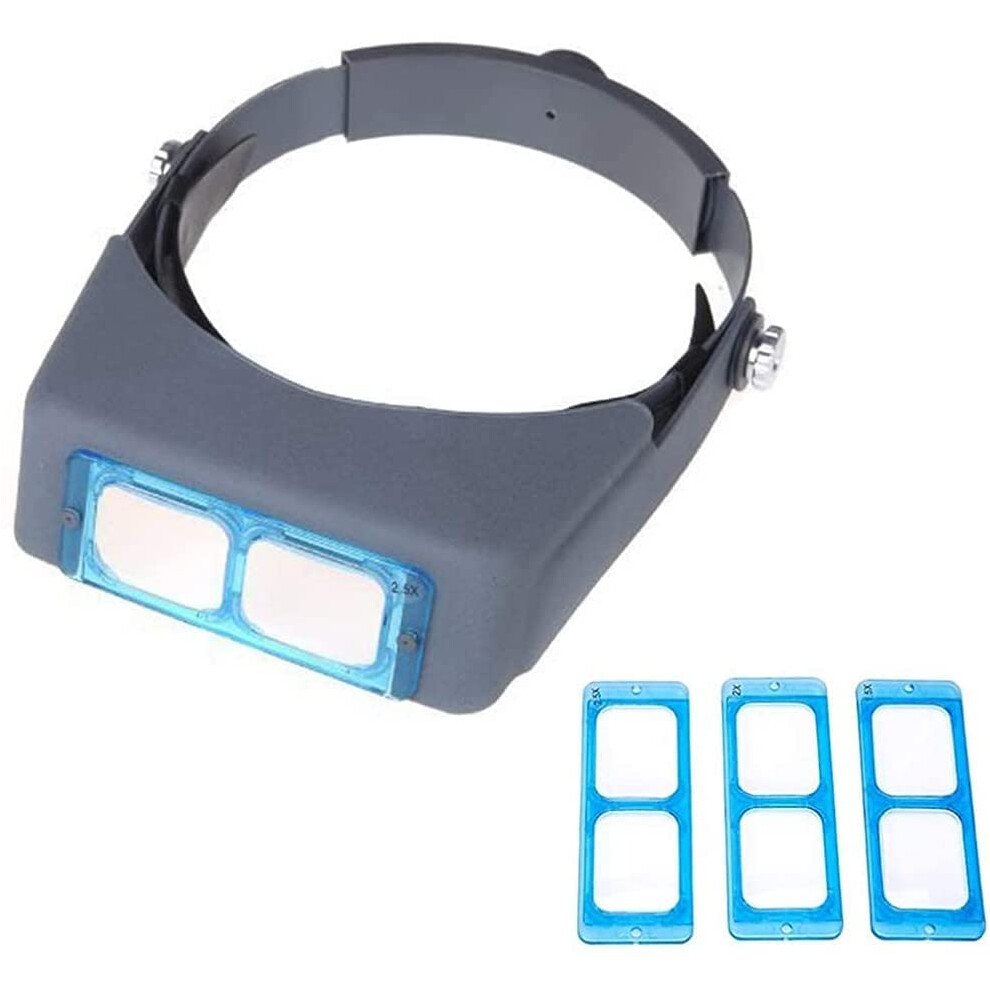 Head Mounted Binocular Magnifier 1.5X 2X 2.5X 3.5X With 4 Lenses 9119770313393