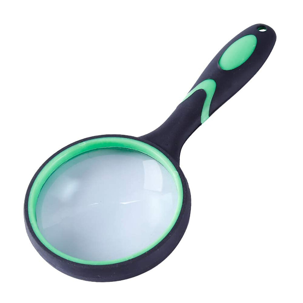 Green 10X Shatterproof Hd Hand Magnifier With Magnification, Ideal For Seniors And Kids, Crystal Clear Glass Lens, Charitable.