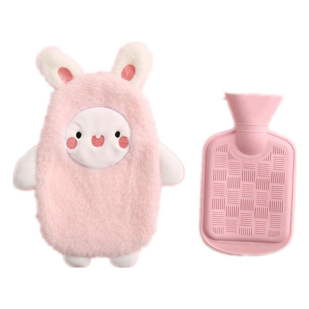 Rubber Hot Water Bottle With Soft Fleece Cover Pain Relief 350ml (C)