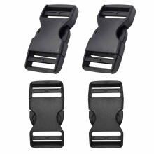 Plastic Side Release Buckle Clip For Luggage Rucksack Backpack Webbing Strap 25mm Black 4 Pack