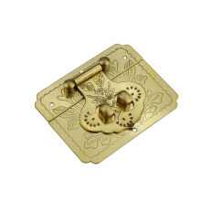 Pure Copper Wooden Box Latch, 6.5x5.2 cm, Golden Finish, Vintage Square Lock Buckle, For Jewelry Box And Furniture Decor