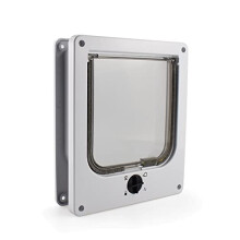 Pet Door for Cats and Dogs, Cat Flap Indoor Outdoor Magnetic 4Way Lockable Pet Flap for Dogs Puppy Cats L
