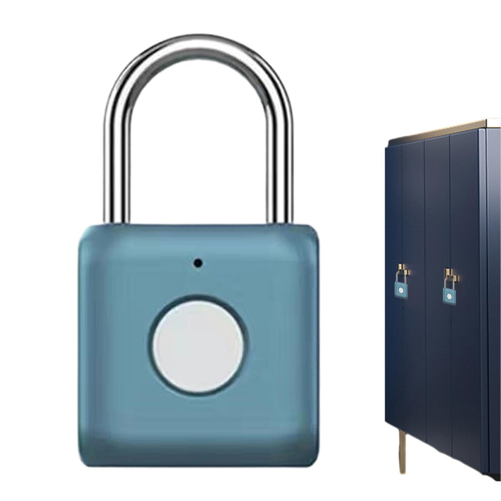 Fingerprint Smart Padlock, Biometric Keyless Lock, Blue Fingerprint Padlock For Bookcase, Suitcase, Backpack 9119770315229